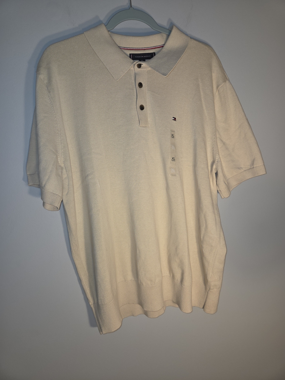 Tommy Hilfiger Men's Off-White Short Sleeve Polo